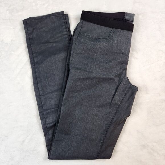 Helmut Lang Charcoal Grey Waxed Coated Denim Pull-on Legging Pants Sz 27 - Picture 2 of 12